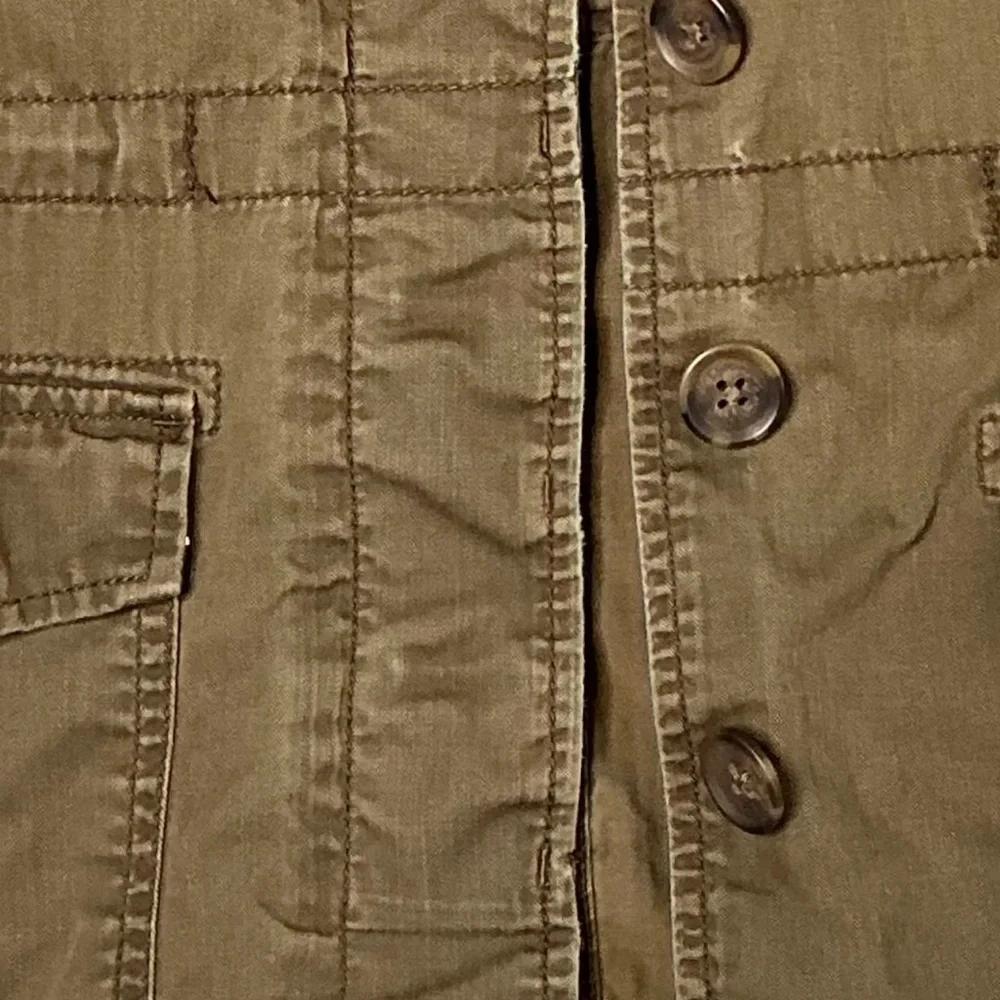 J.Crew Brown Utility Field Jacket Women’s Medium – Distressed Khaki Button-Up - Picture 4 of 15